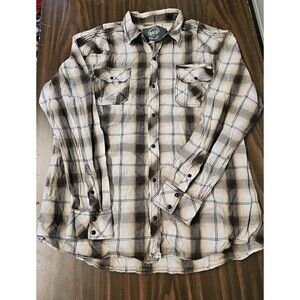 BKE Athletic Fit Stretch Pearl Snap Button Up  Western Shirt Mens XXL Brown Wht